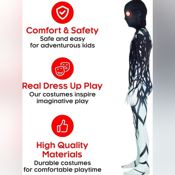 NWT Halloween Morphsuits Zalgo Kids Costume Size L - Picture 3 of 7